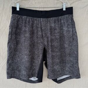 Lululemon Men's T.H.E. Shorts Liner 9" Black/Gray/White Lined Shorts Size XL